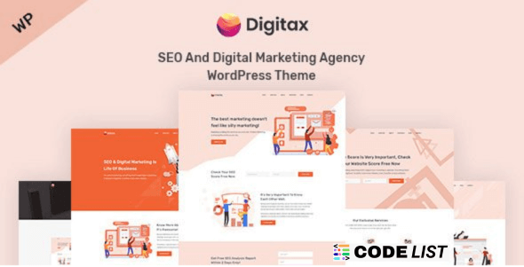 Digitax WordPress Theme homepage preview