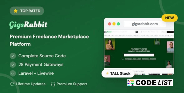 GigsRabbit v1.0 Freelance Marketplace Platform - Build Your Own Fiverr Style Website