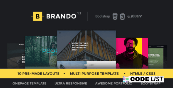Brando 3.4 Responsive Multipurpose OnePage WP Theme homepage