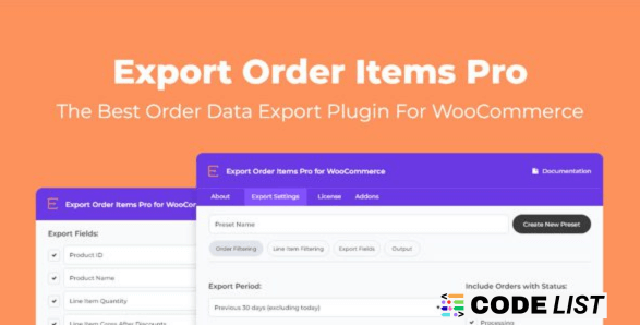 Export Order Items Pro for WooCommerce 2.1.36 Plugin Dashboard