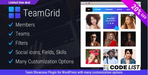 Team Grid 1.3.6 WordPress Plugin Dashboard