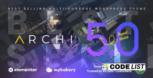 Archi WordPress Theme 5.1.4 Interior Design Elementor Theme