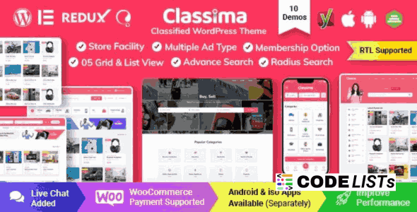 Classima Classified Ads WordPress Theme 2.13.2