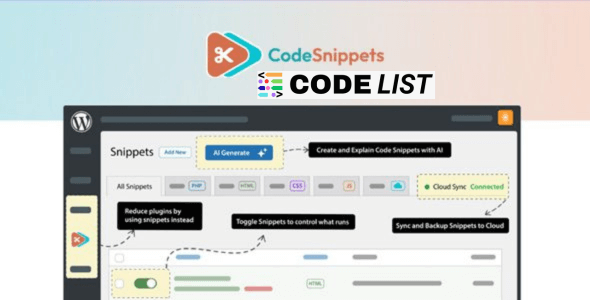 Code Snippets Pro WordPress Plugin Dashboard