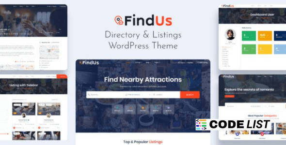 Findus Directory Listing WordPress Theme Homepage