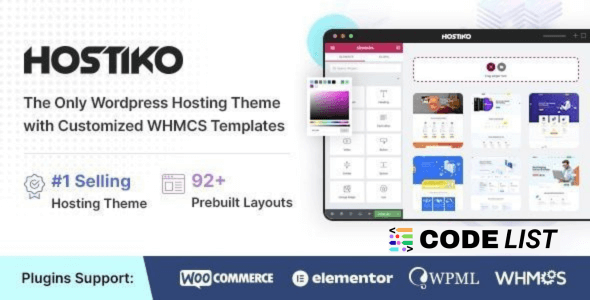 Hostiko WordPress WHMCS Theme Dashboard