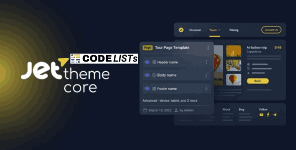 JetThemeCore dashboard interface – WordPress theme builder plugin
