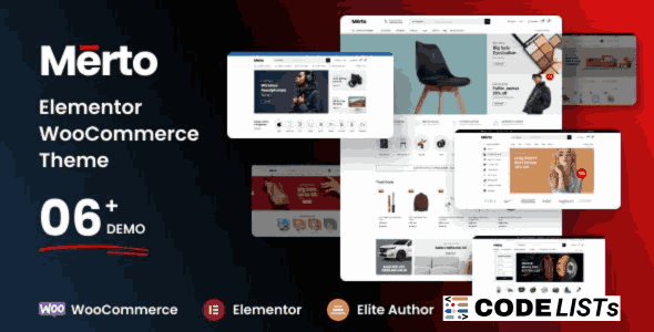 Merto WooCommerce theme Multipurpose Theme Dashboard