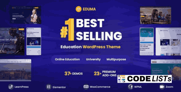 Eduma WordPress Theme homepage layout for education and LMS websites