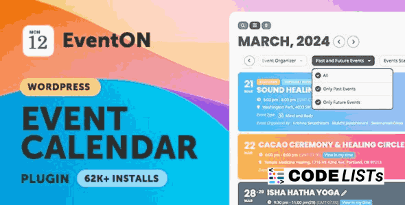 EventOn Plugin WordPress virtual event calendar