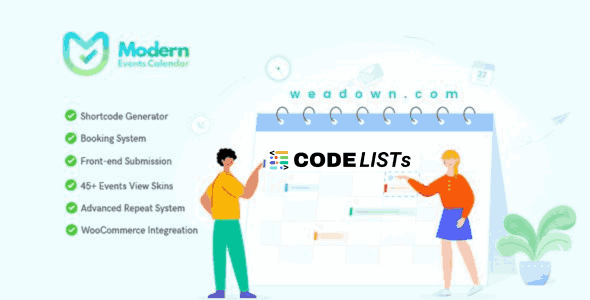Modern Events Calendar Pro WordPress plugin dashboard