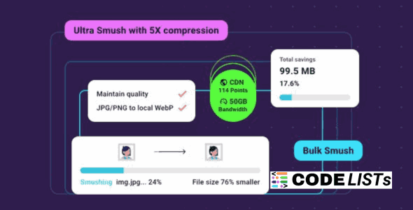 WP Smush Pro WordPress image optimization plugin dashboard