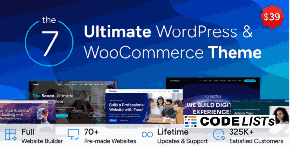 the7 wordpress theme Dashboard